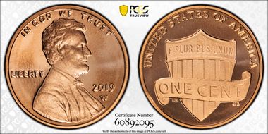 2019-W 1C Shield PR69DCAM
