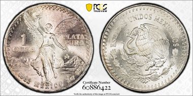 1982-Mo Onza Libertad Ag MS66