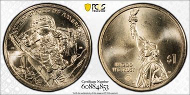 2025-P $1 American Innovation TX Mission Control Center  Pos. A MS65