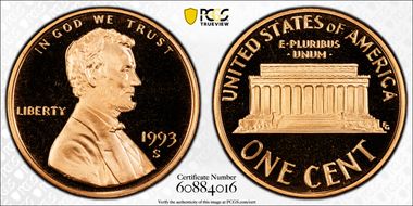 1993-S 1C PR69DCAM