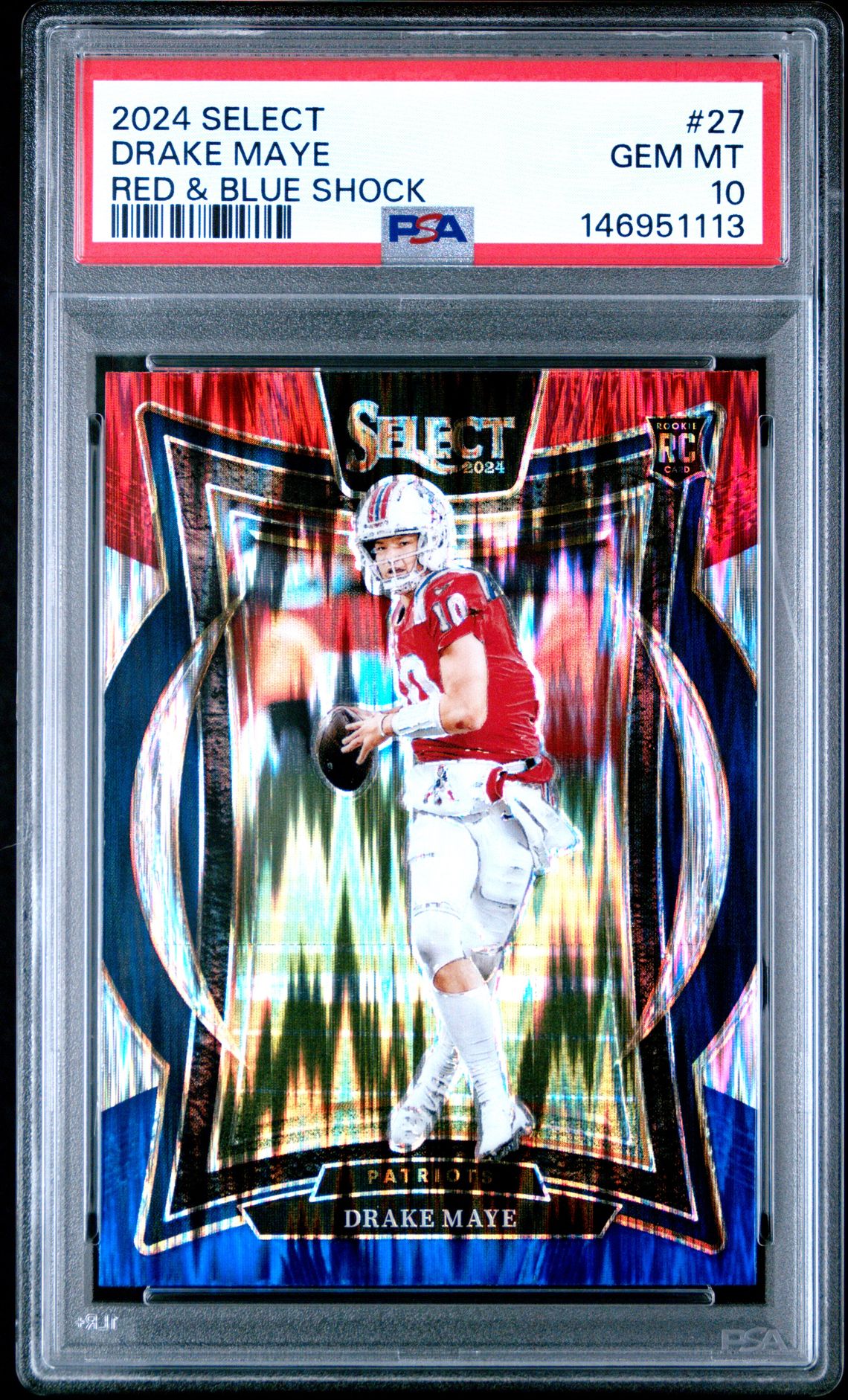 2024 Panini PANINI SELECT BLACK & GOLD SHOCK #27 Drake Maye front