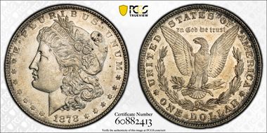 1878 8TF $1 VAM 21, Broken R&B AU55