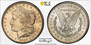 1890-S $1 AU58
