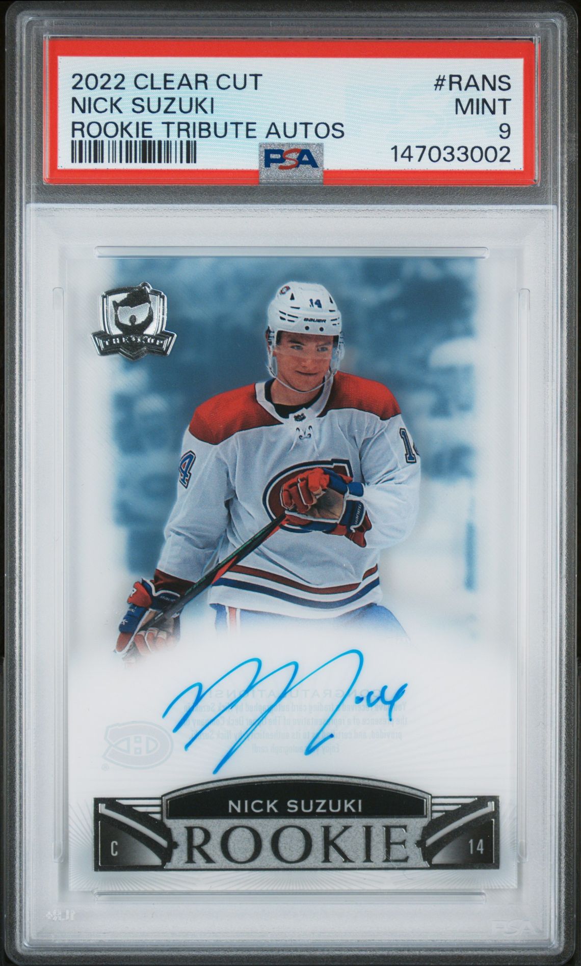 2022 Upper Deck UPPER DECK CLEAR CUT ROOKIE TRIBUTE AUTOGRAPHS #RANS Nick Suzuki front