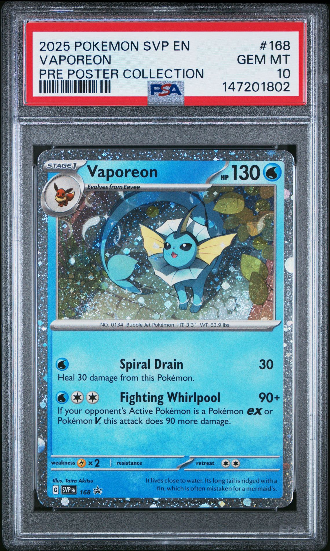 2025 Pokemon POKEMON SVP EN-SV BLACK STAR PROMO PRE POSTER COLLECTION #168 Vaporeon front