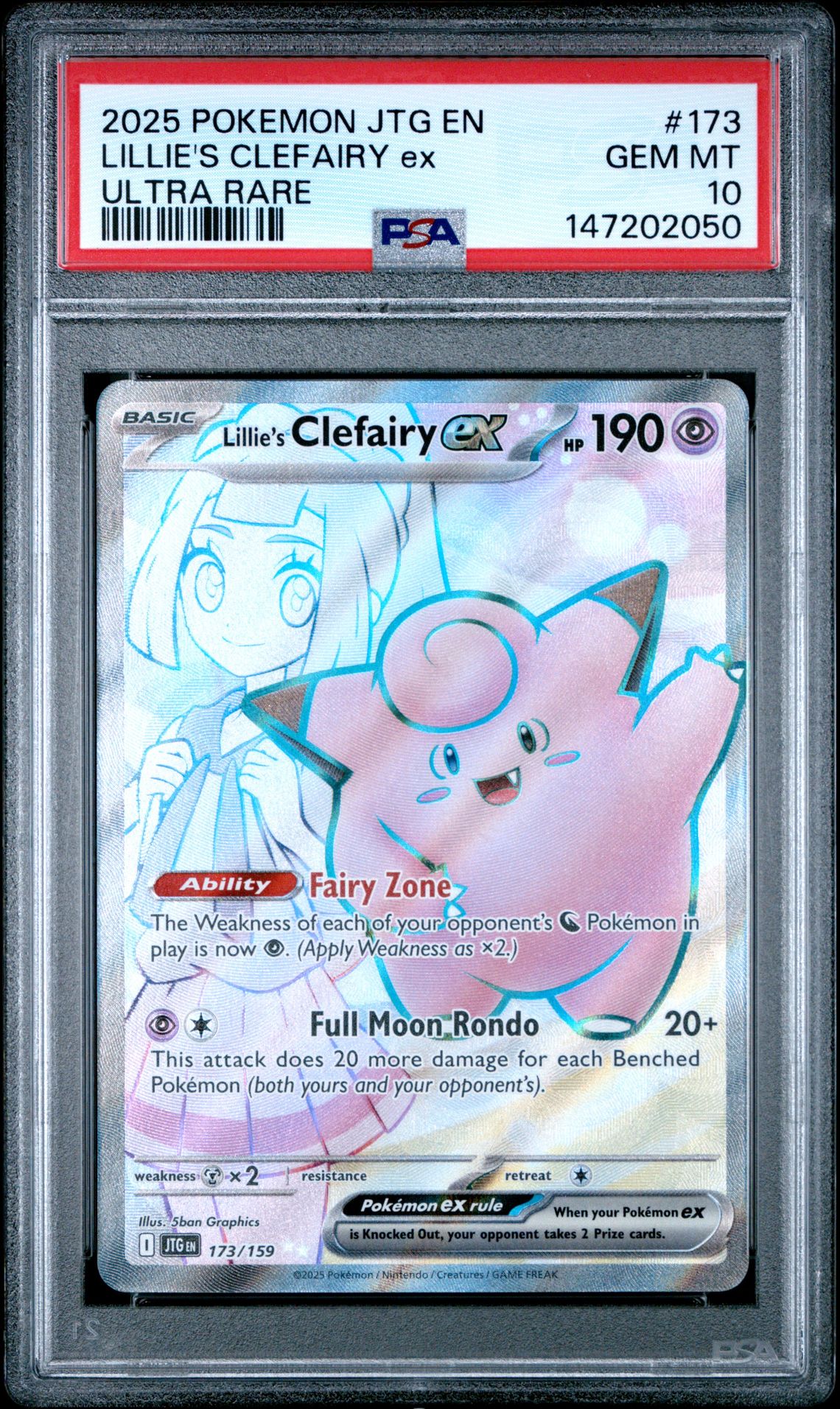 2025 Pokemon POKEMON JTG EN-JOURNEY TOGETHER ULTRA RARE #173 Lillie's Clefairy EX front