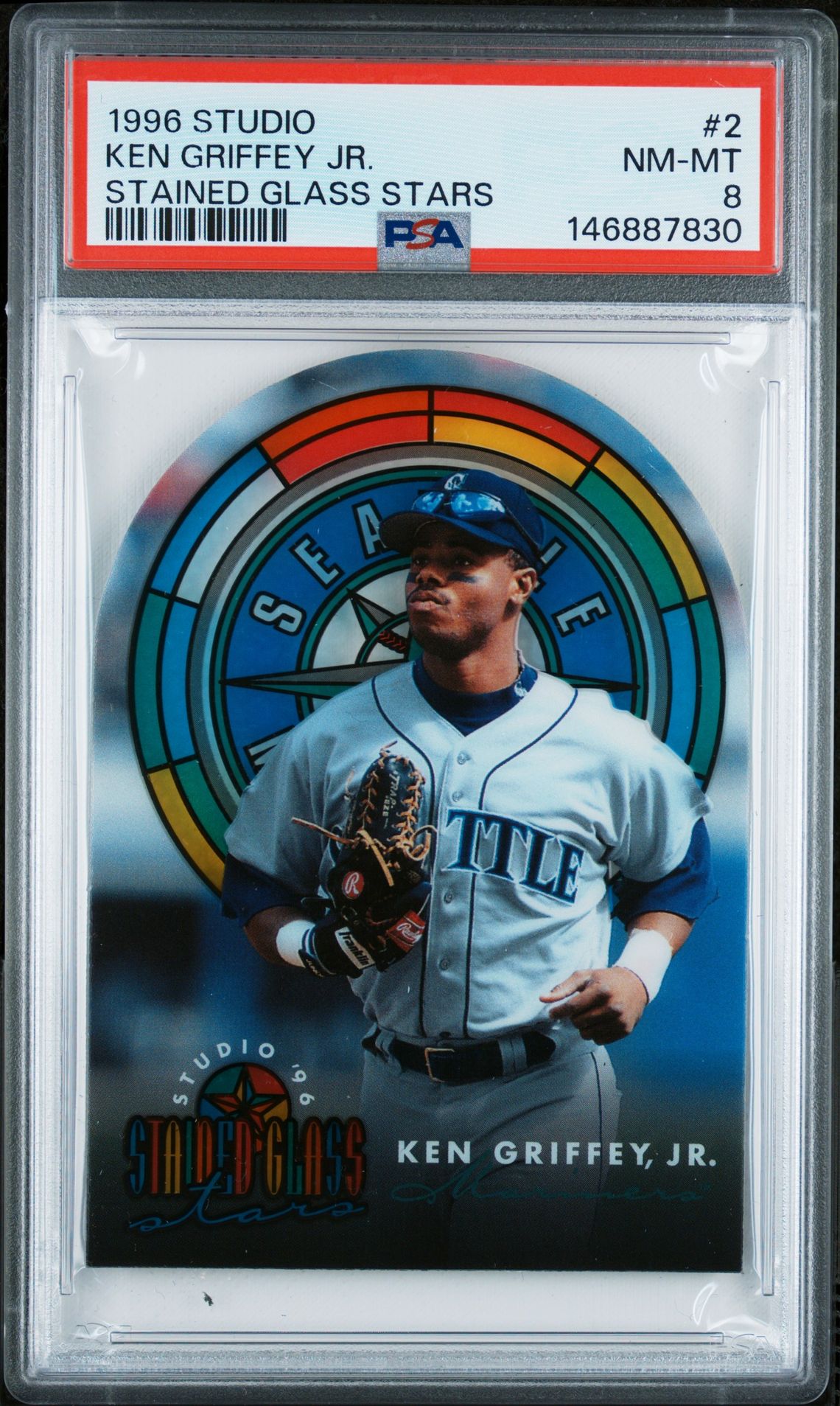 1996 Leaf STUDIO STAINED GLASS STARS #2 Ken Griffey Jr. front