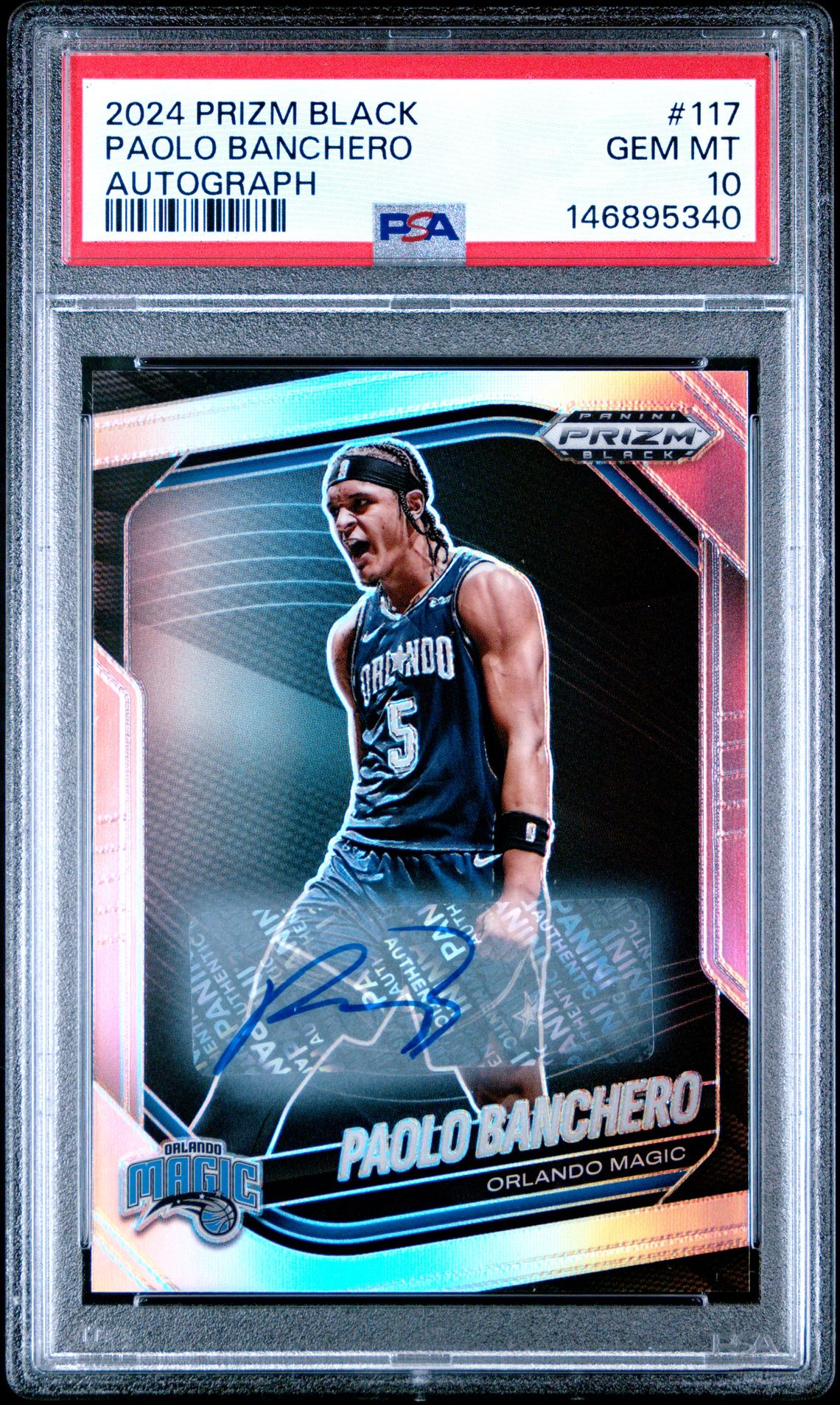 2024 Panini PANINI PRIZM BLACK AUTOGRAPH #117 Paolo Banchero front