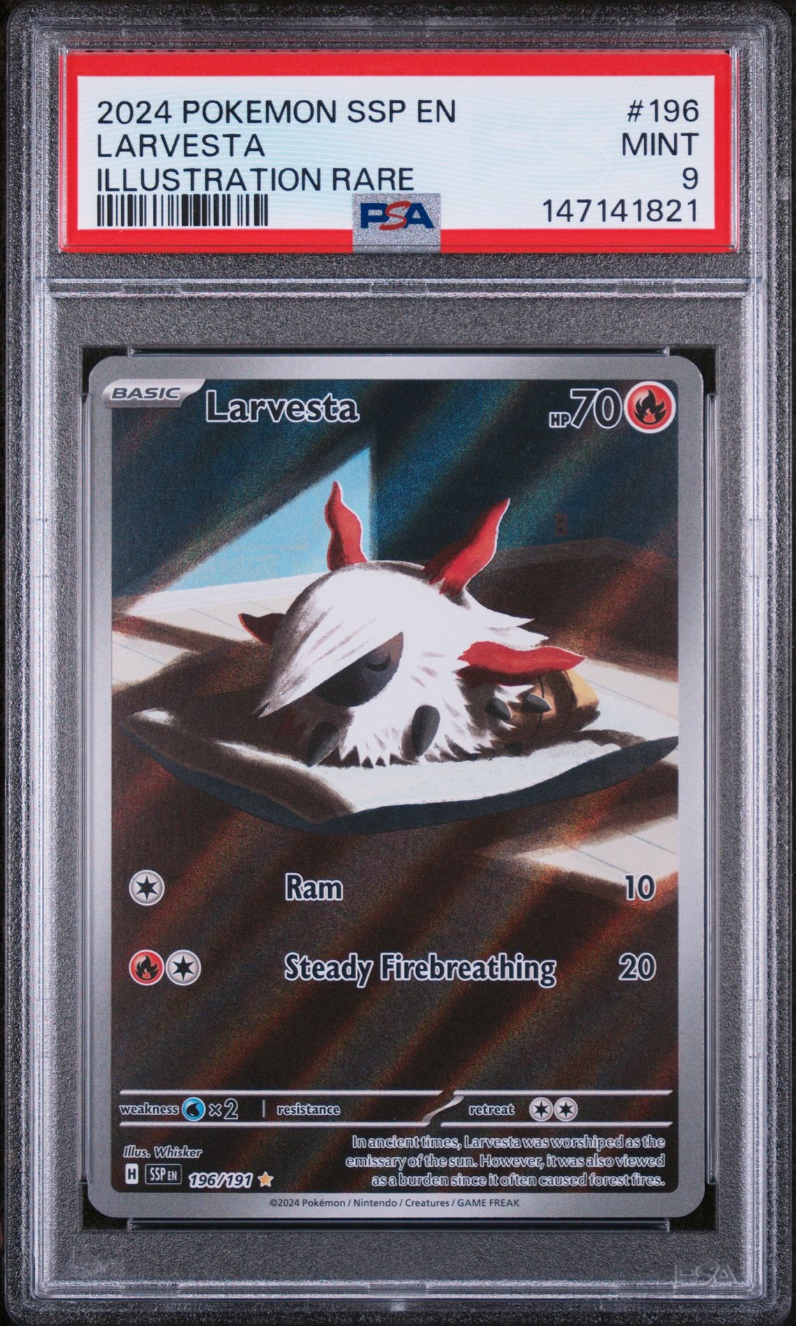2024 Pokemon POKEMON SSP EN-SURGING SPARKS ILLUSTRATION RARE #196 Larvesta front