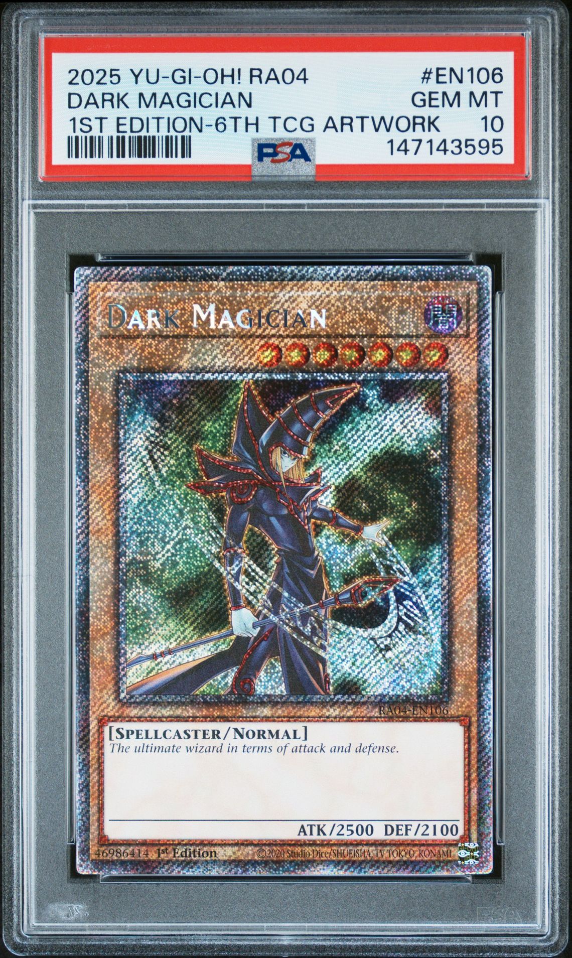 2025 Yu-Gi-Oh! YU-GI-OH! RA04-QUARTER CENTURY STAMPEDE 1ST EDITION-6TH TCG ARTWORK #EN106 Dark Magician front