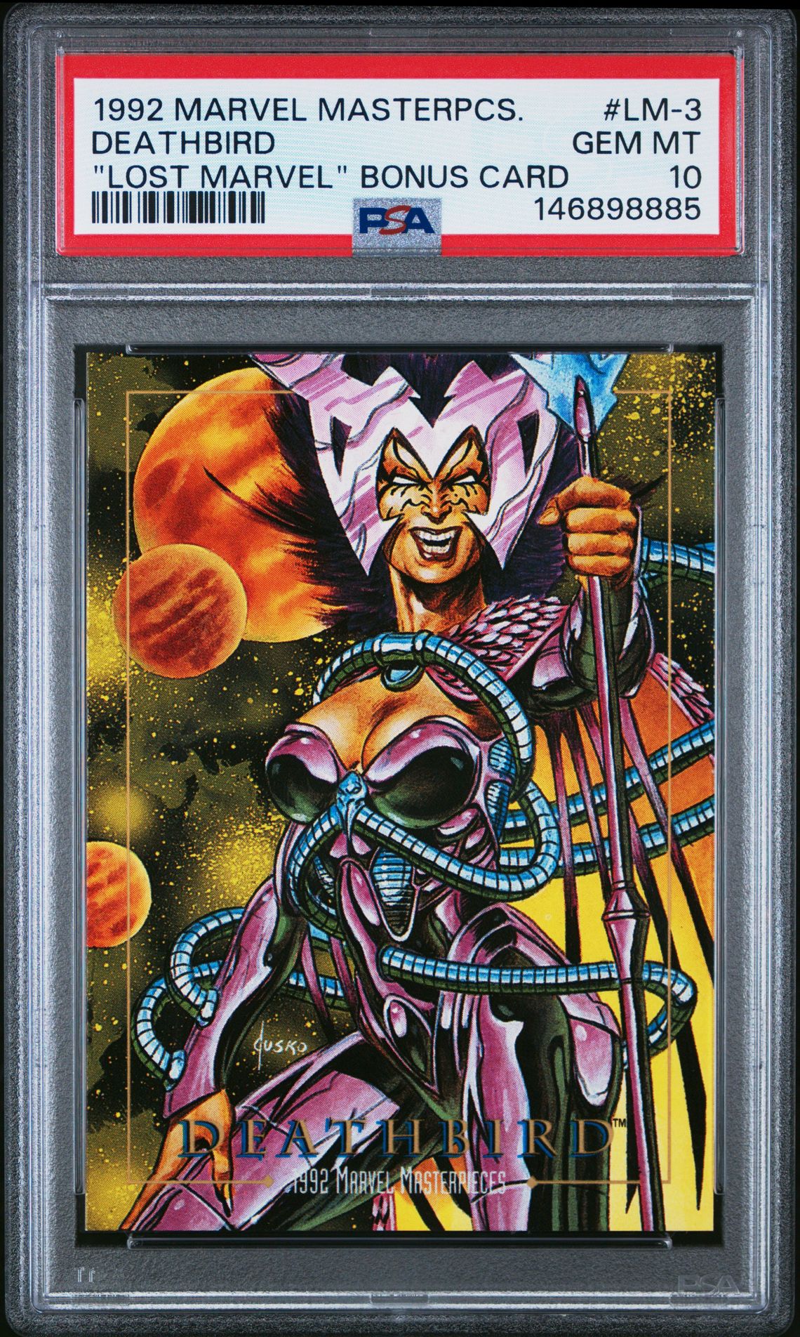 1992 Fleer MARVEL MASTERPIECES LOST MARVEL BONUS CARD "LOST MARVEL" BONUS CARD #LM-3 Deathbird front