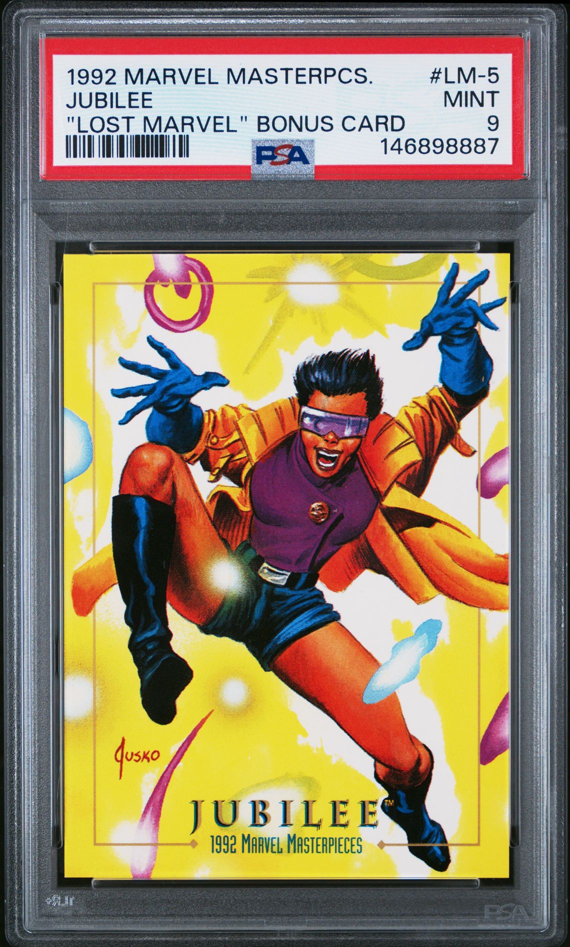 1992 Fleer MARVEL MASTERPIECES LOST MARVEL BONUS CARD "LOST MARVEL" BONUS CARD #LM-5 Jubilee front