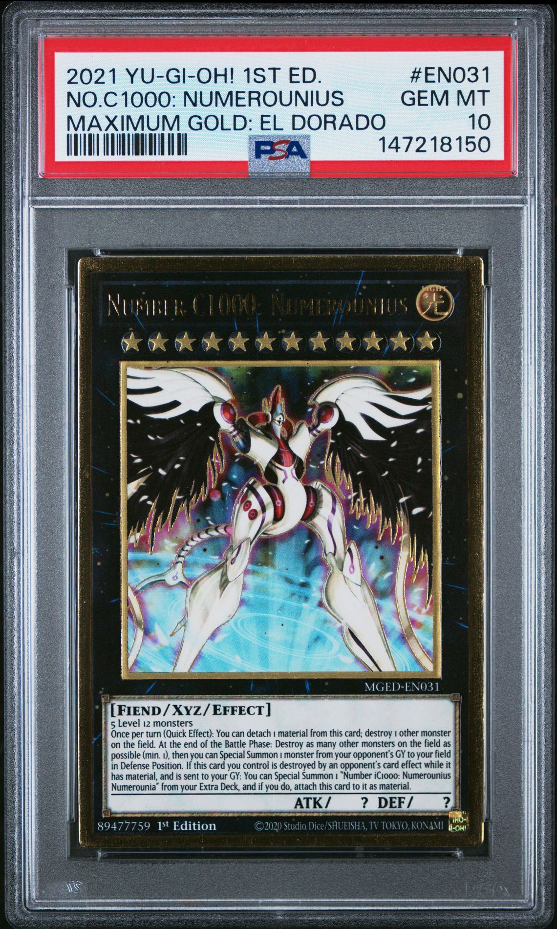 2021 Yu-Gi-Oh! YU-GI-OH! MAXIMUM GOLD: EL DORADO #EN031 No.C1000: Numerounius front