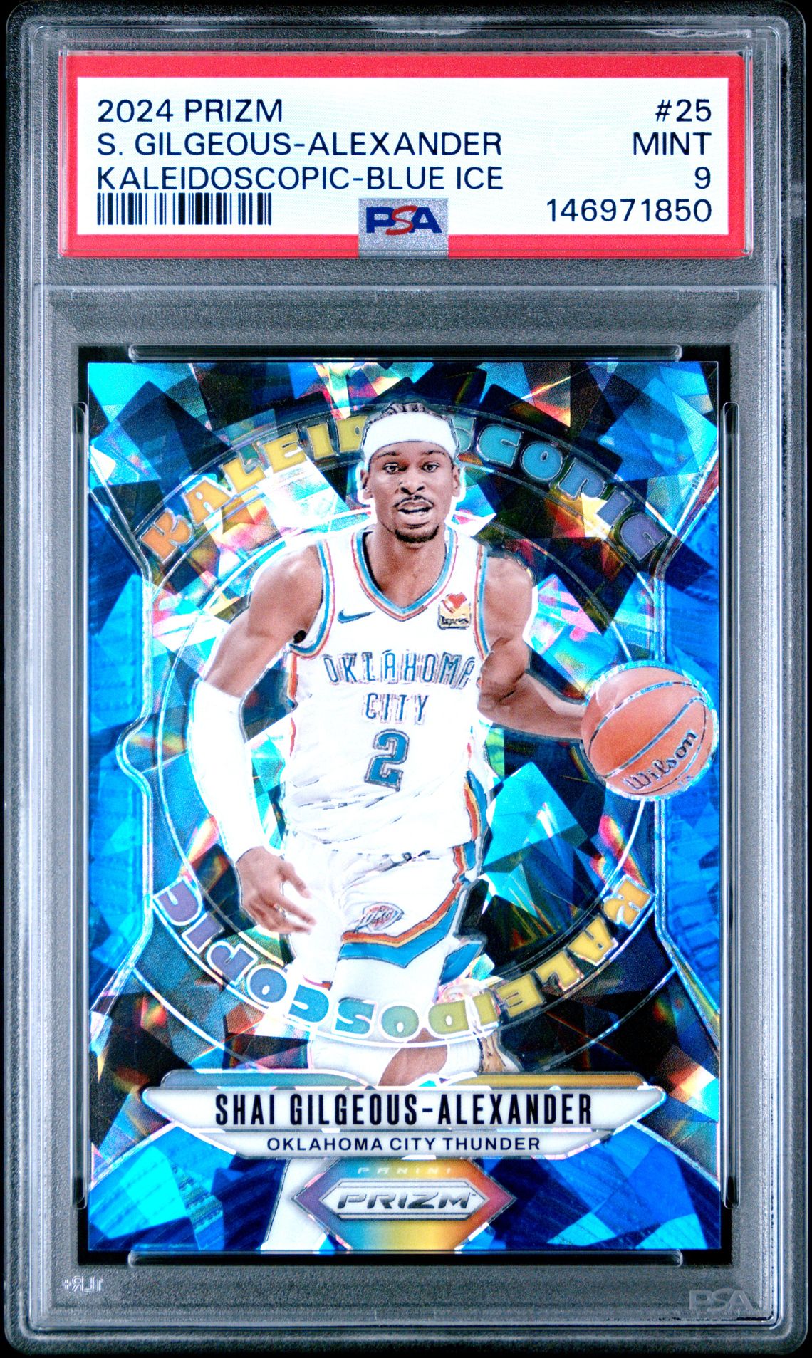 2024 Panini Prizm Kaleidoscopic S. Gilgeous-Alexander #25 (Kaleidoscopic-Blue Ice) Mint 9 front