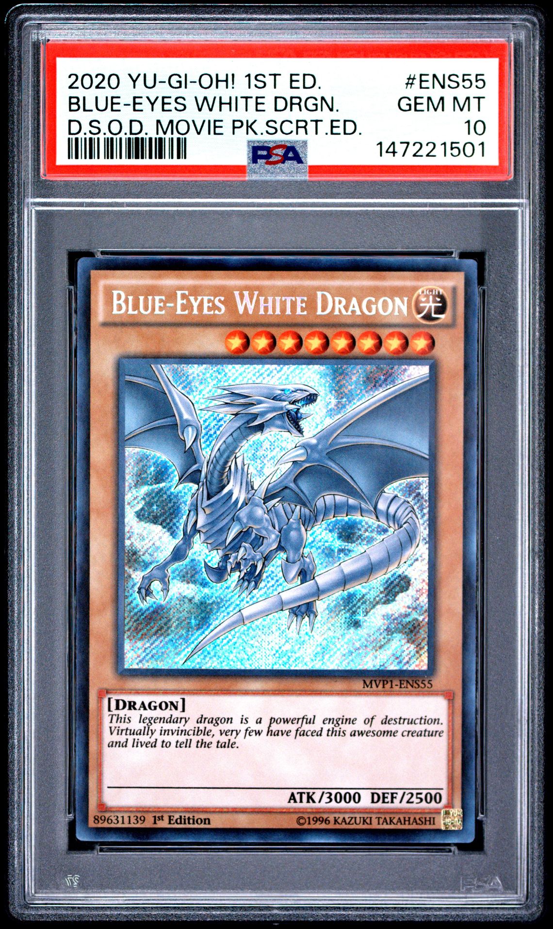 2020 Yu-Gi-Oh! YU-GI-OH! THE DARK SIDE OF DIMENSIONS MOVIE PACK SECRET EDITION D.S.O.D. MOVIE PK.SCRT.ED. #ENS55 Blue-Eyes White Drgn. front