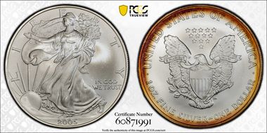 2005 $1 Silver Eagle MS68