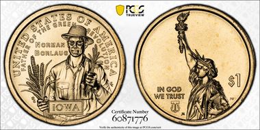 2026-D $1 American Innovation IA Norman Borlaug  Pos. A First Strike MS66