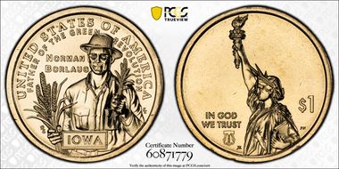 2026-D $1 American Innovation IA Norman Borlaug  Pos. B First Strike MS65