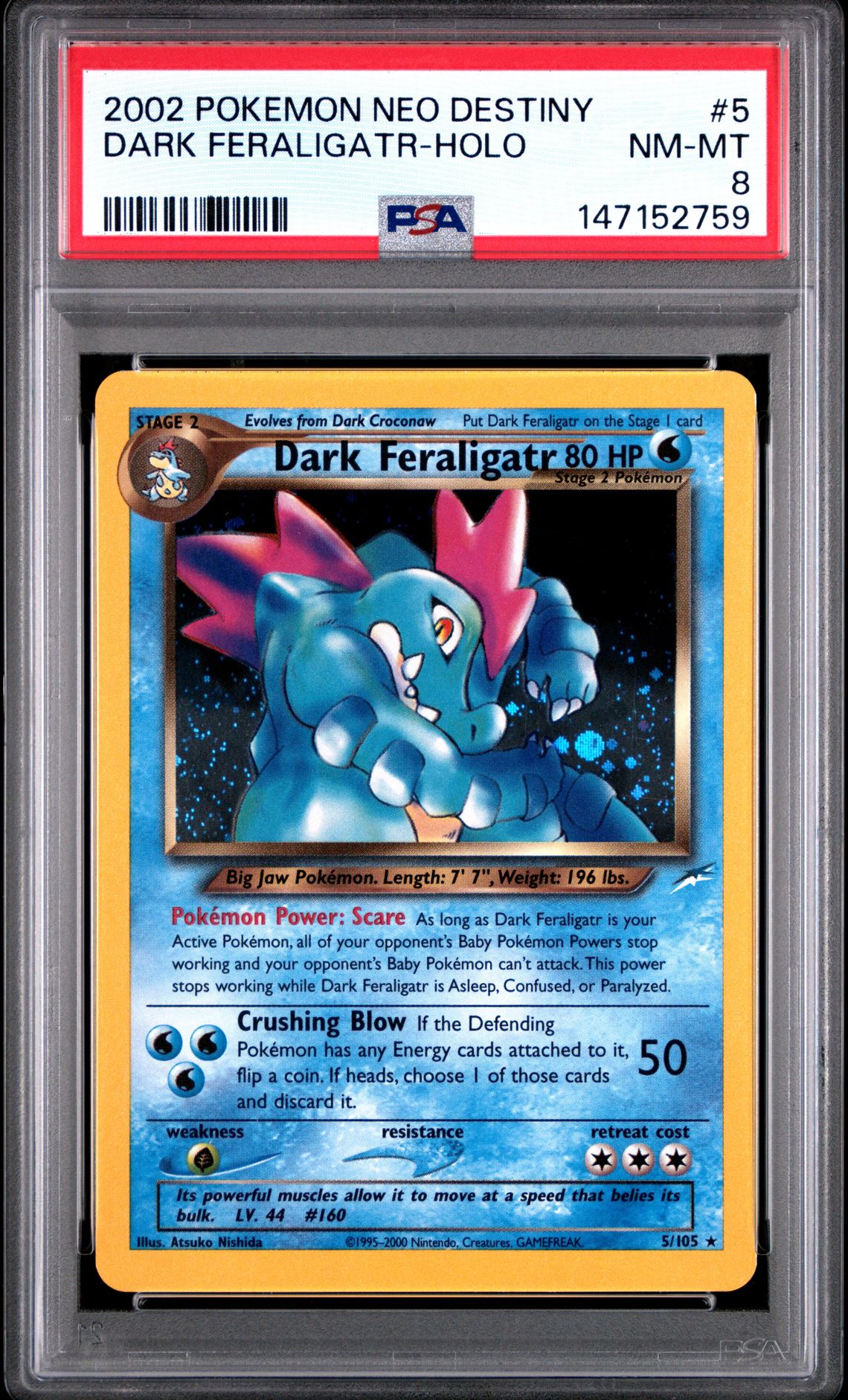 2002 Pokemon POKEMON NEO DESTINY #5 Dark Feraligatr-Holo front