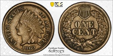1863 1C AU53