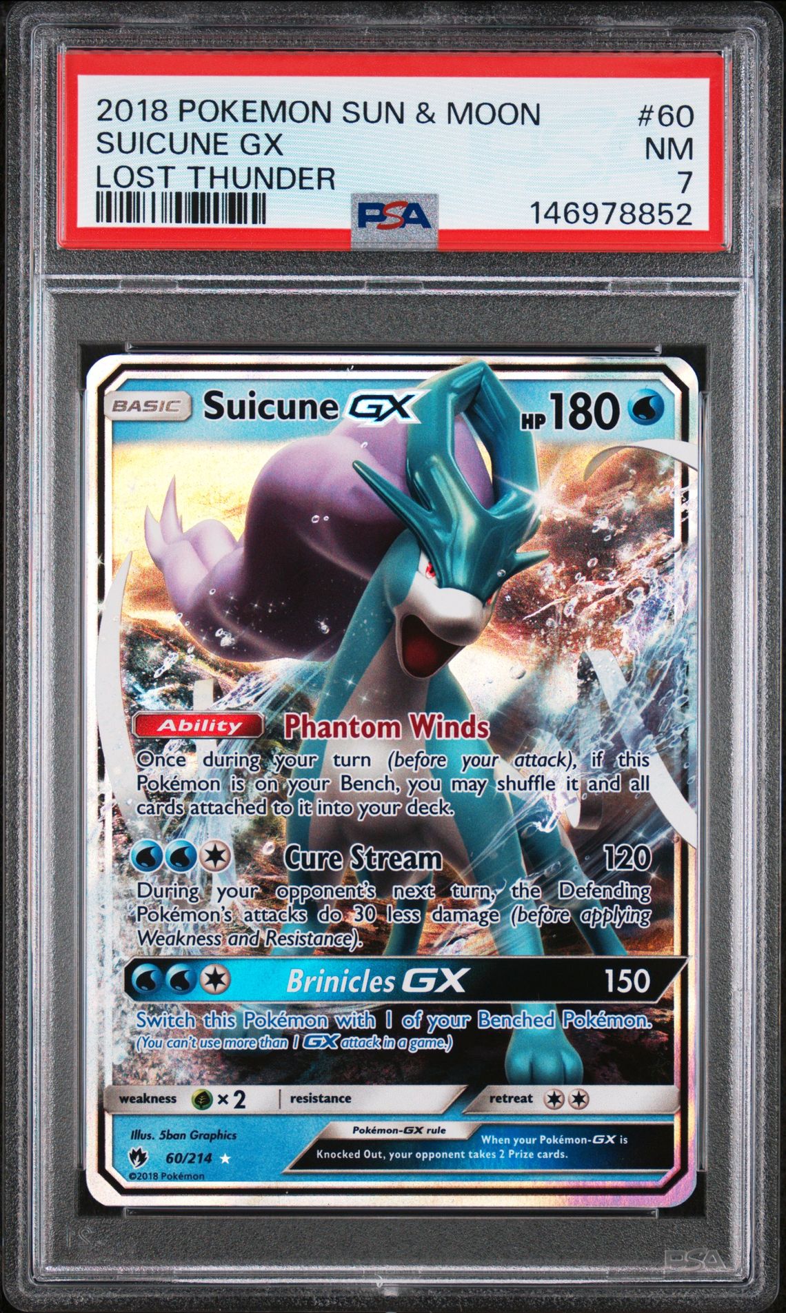 2018 Pokemon POKEMON SUN & MOON LOST THUNDER #60 Suicune Gx front