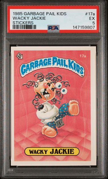 1985 Topps Garbage Pail Kids STICKERS-GLOSSY #17A Wacky Jackie front