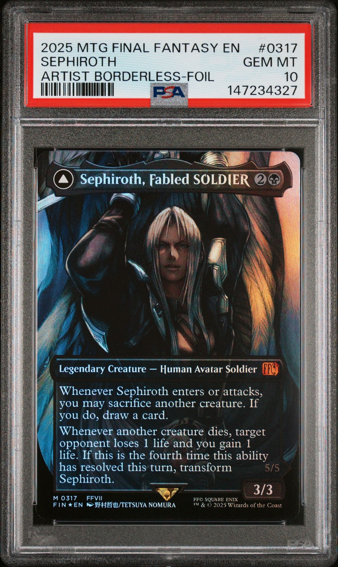 2025 MTG MAGIC THE GATHERING FINAL FANTASY ARTIST BORDERLESS-FOIL #0317 Sephiroth front