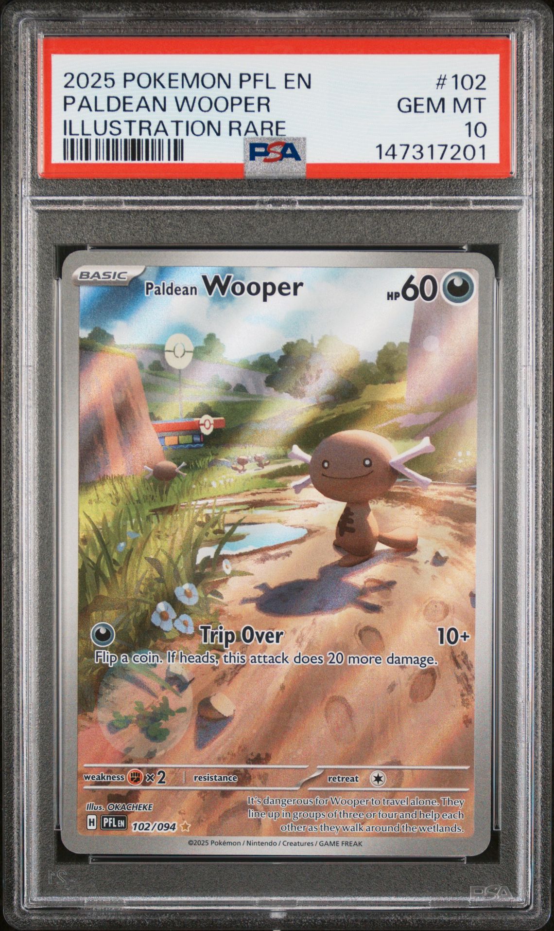 2025 Pokemon POKEMON PFL EN-PHANTASMAL FLAMES Illustration Rare Paldean Wooper front