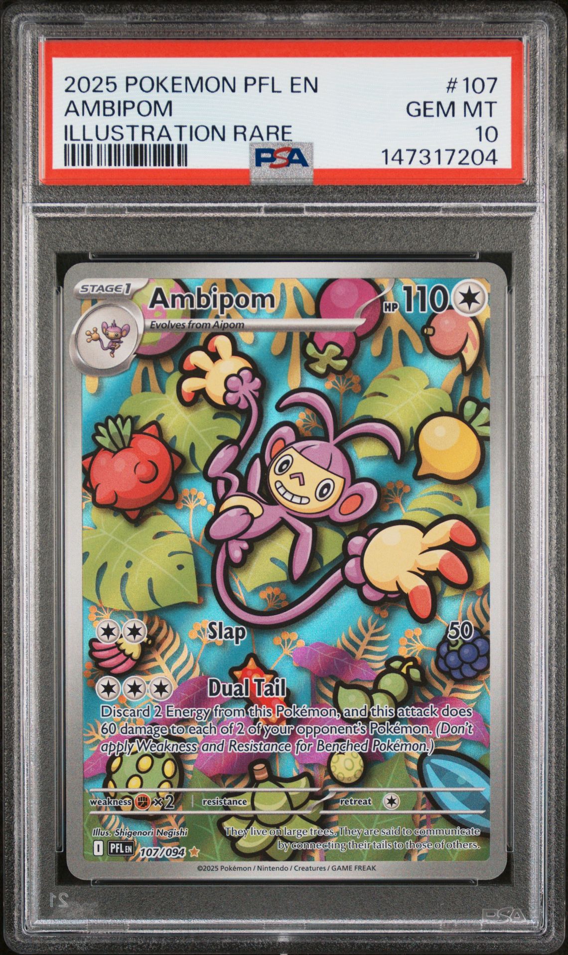 2025 Pokemon POKEMON PFL EN-PHANTASMAL FLAMES Illustration Rare #107 Ambipom front