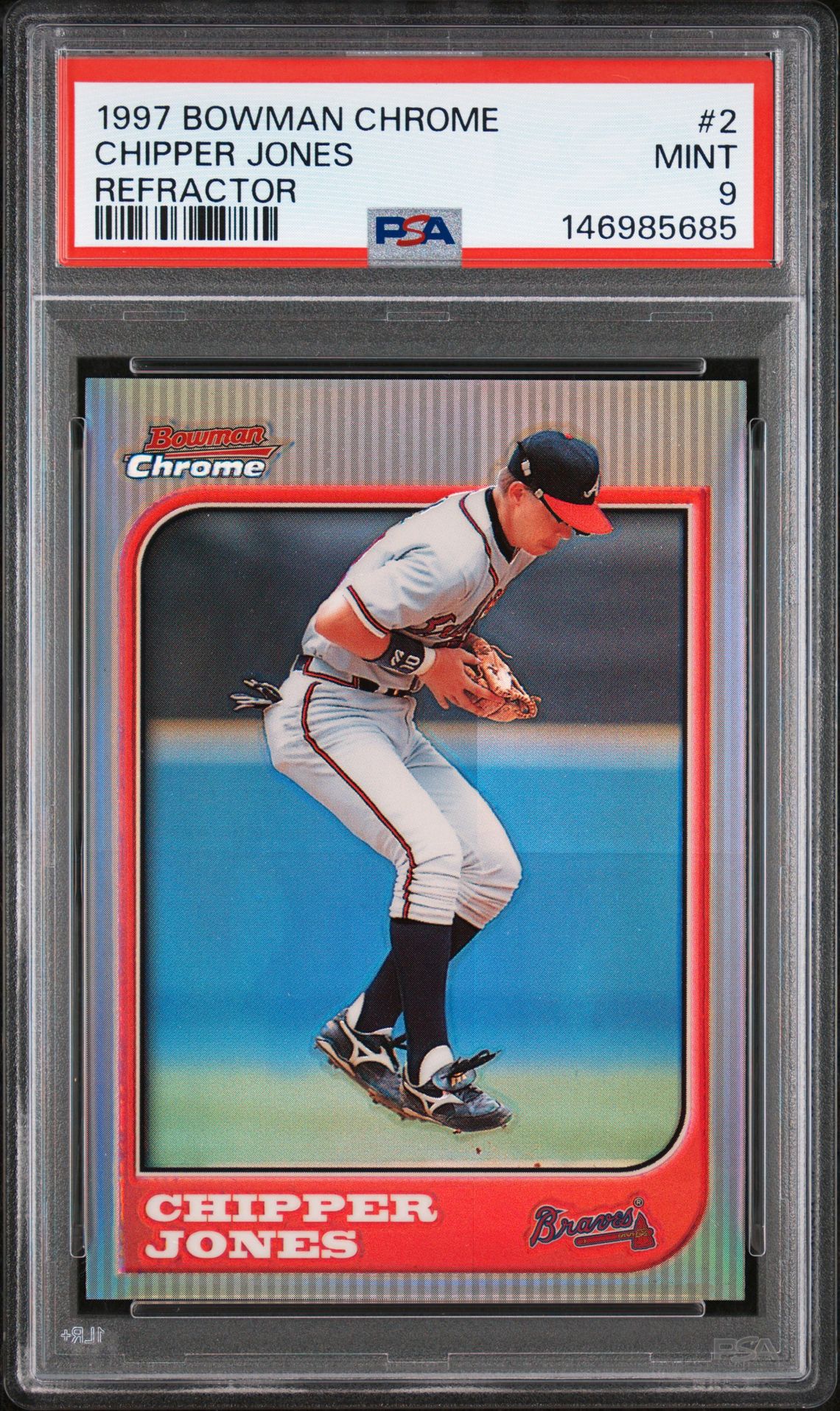 1997 Bowman BOWMAN CHROME REFRACTOR #2 Chipper Jones front