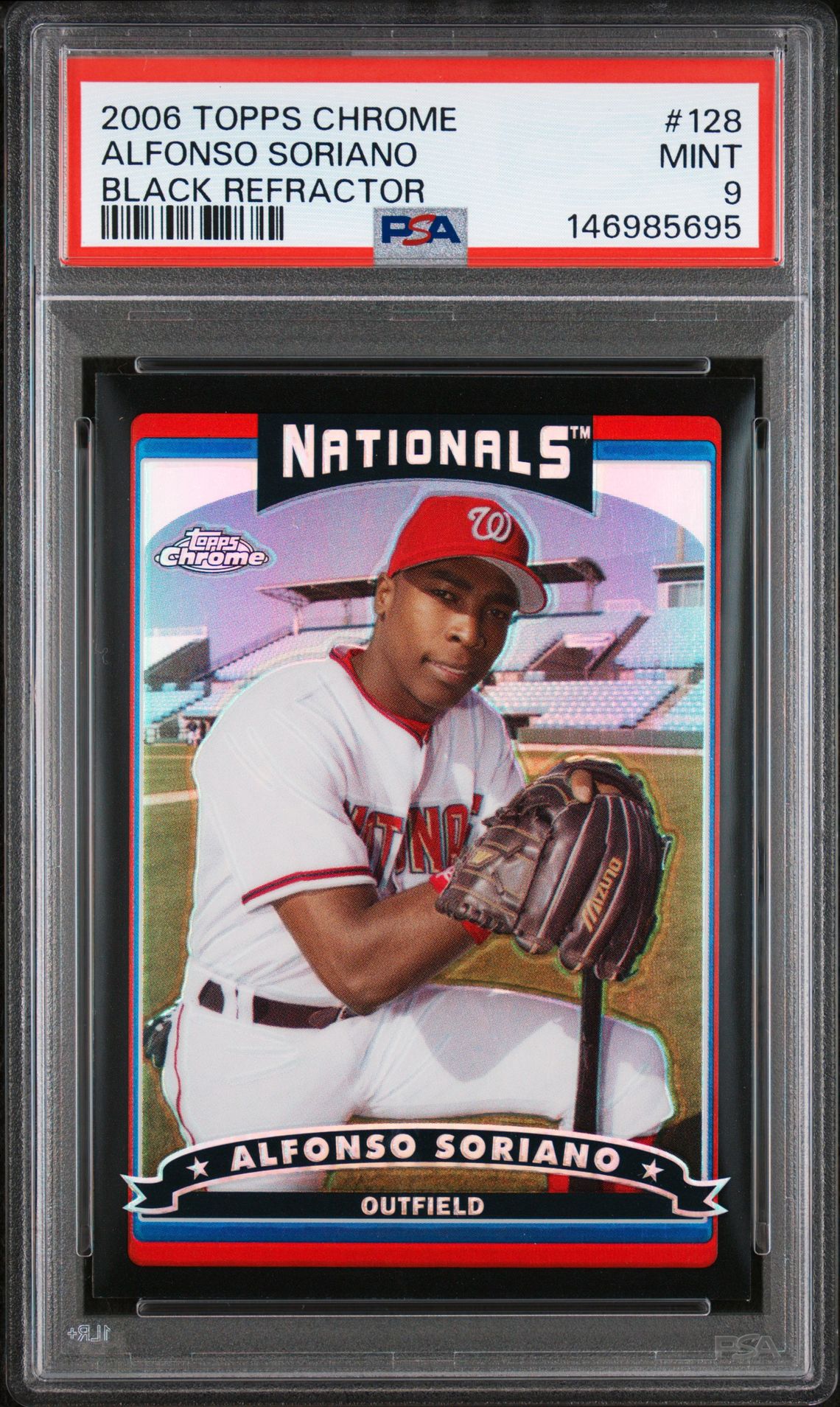 2006 Topps TOPPS CHROME Black Refractor #128 Alfonso Soriano front