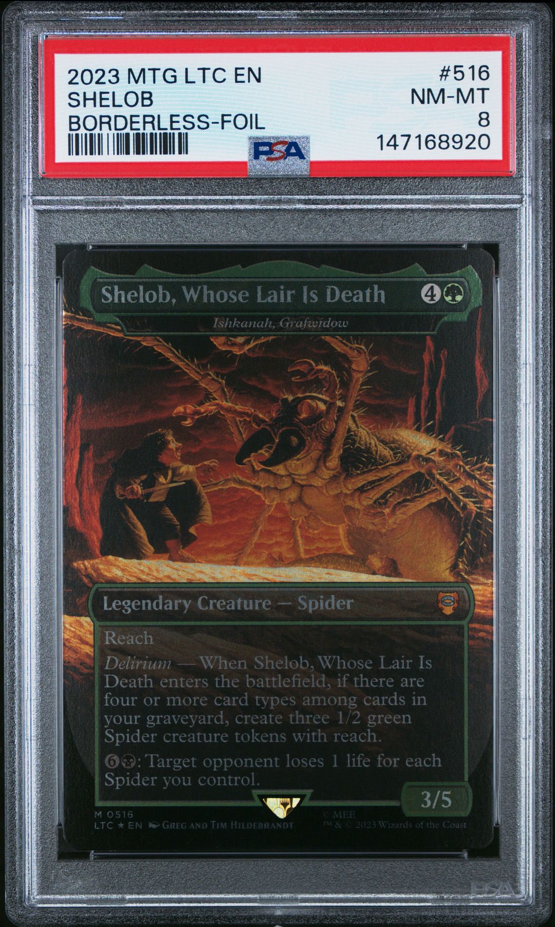 2023 MTG MAGIC THE GATHERING THE LORD OF THE RINGS: TALES OF MIDDLE-EARTH COMMANDER BORDERLESS-FOIL #516 Shelob front