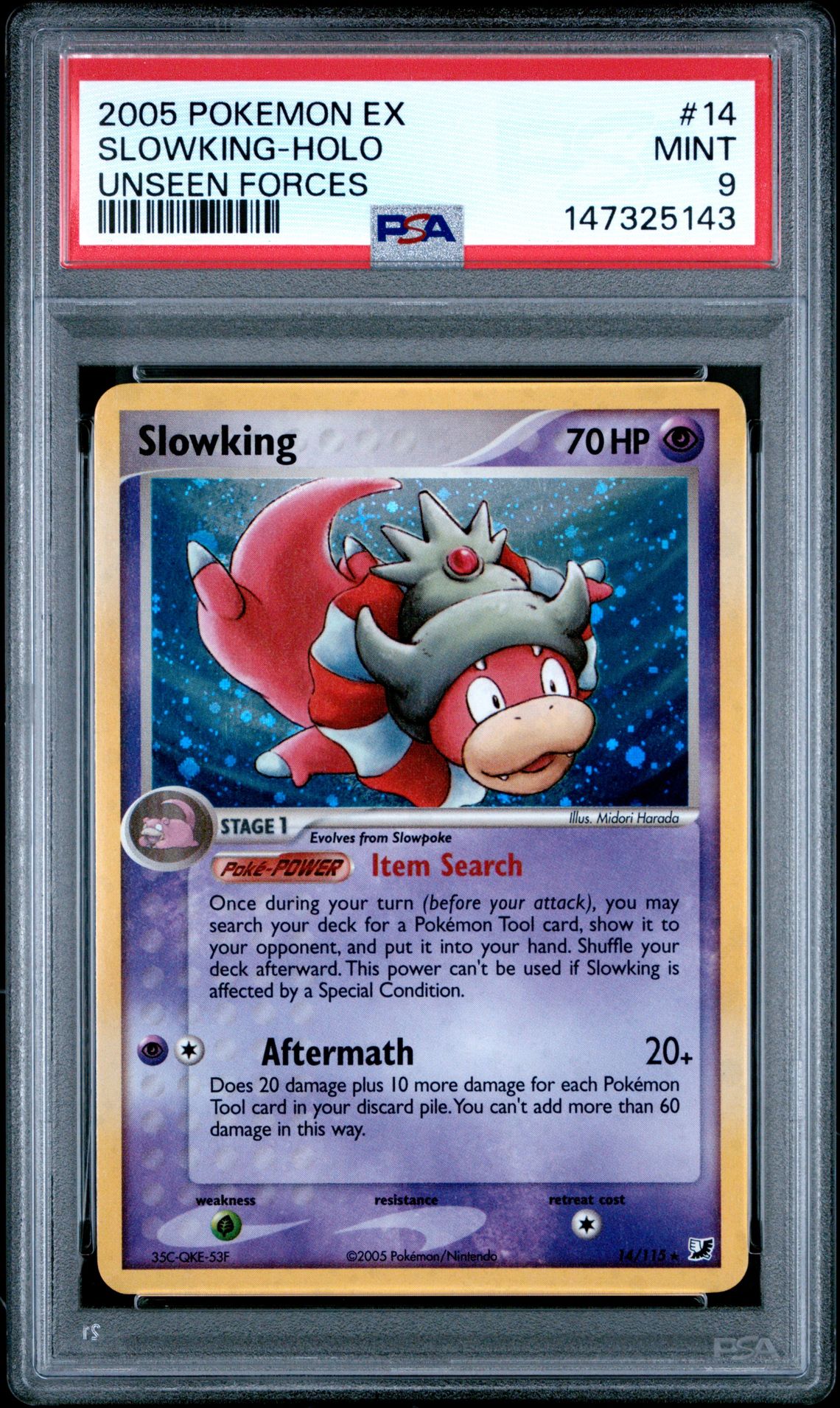 2005 Pokemon POKEMON EX UNSEEN FORCES #14 Slowking-Holo front