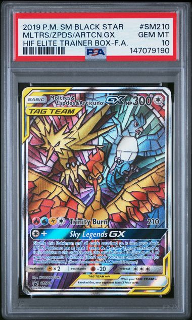 2019 POKEMON SM BLACK STAR PROMO #SM210 MLTRS/ZPDS/ARTCN.GX HIF ELITE TRAINER BOX-F.A. (PSA 10) (PSA 10) – 147079190
