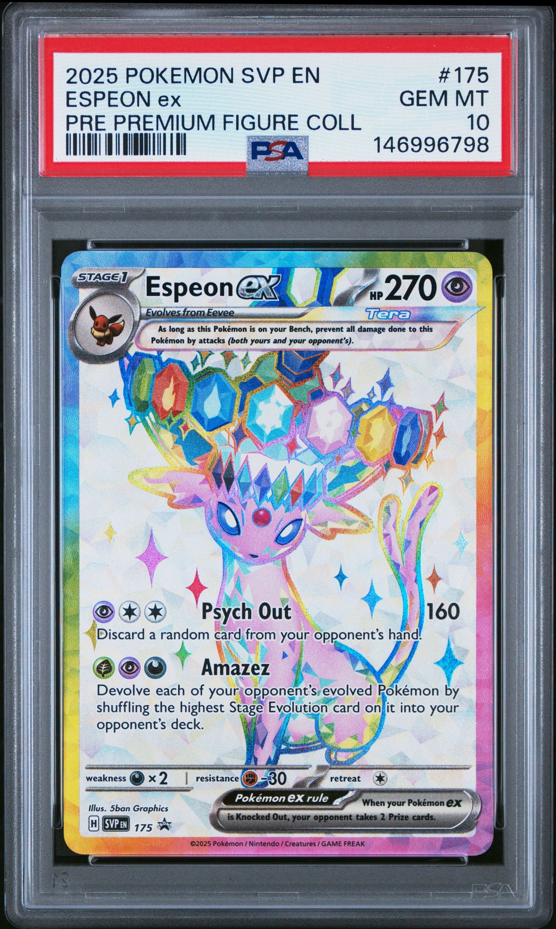 2025 Pokemon POKEMON SVP EN-SV BLACK STAR PROMO PRE PREMIUM FIGURE COLL #175 Espeon Ex front
