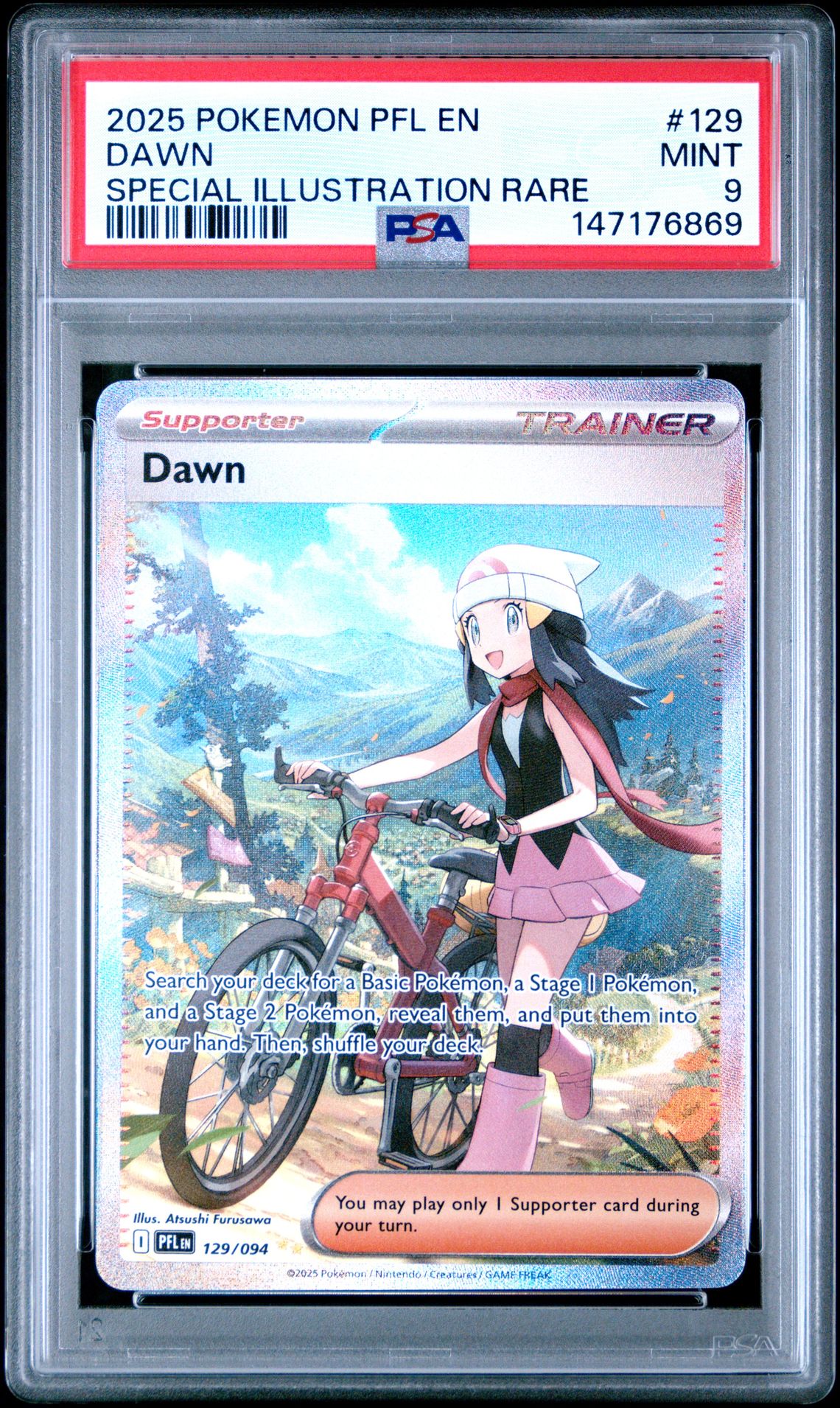 2025 Pokemon Pfl En-Phantasmal Flames Dawn #129 (Special Illustration Rare) Mint 9 front