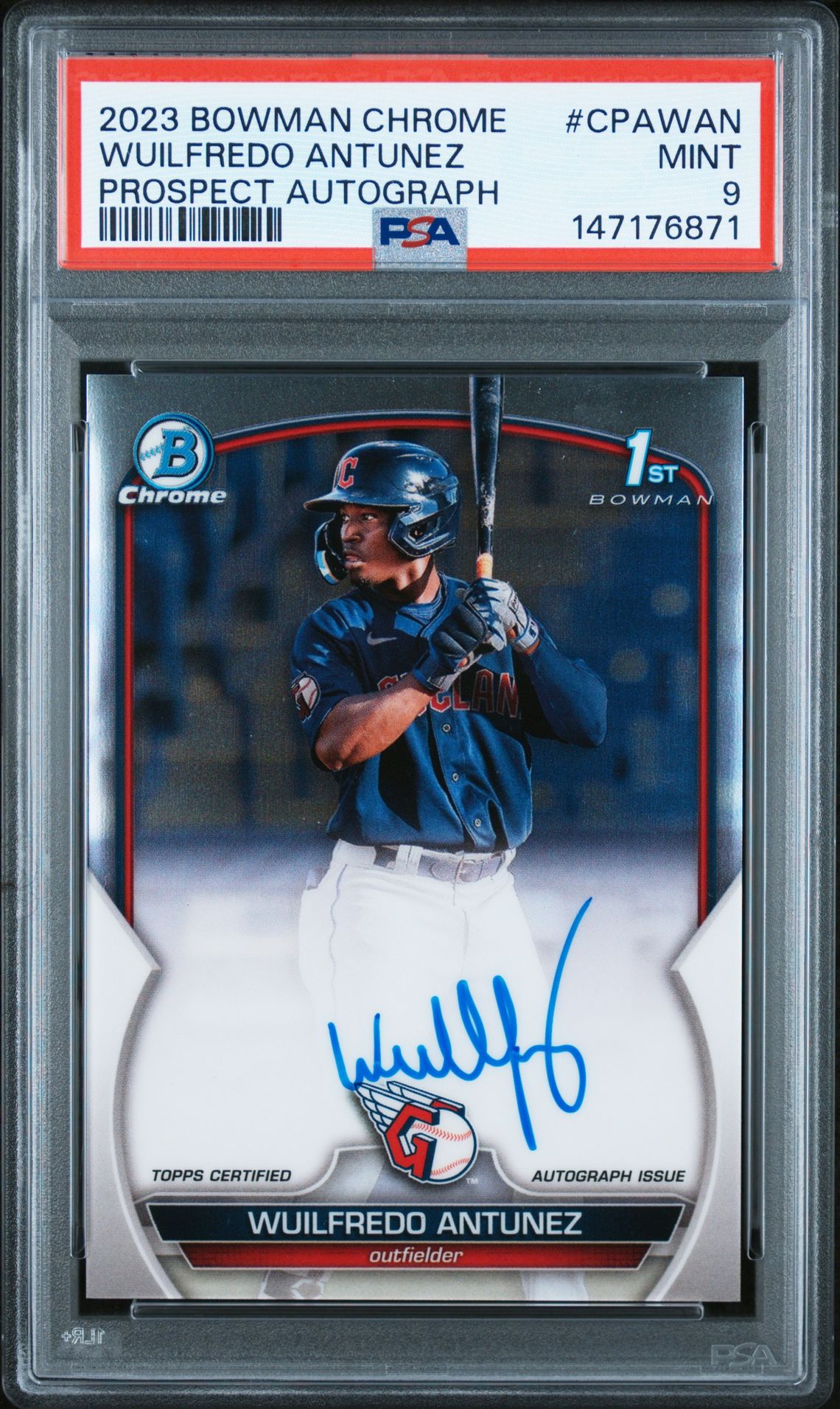 2023 Bowman Chrome Prospect Autographs Wuilfredo Antunez #Cpawan (Prospect Autograph) Mint 9 front