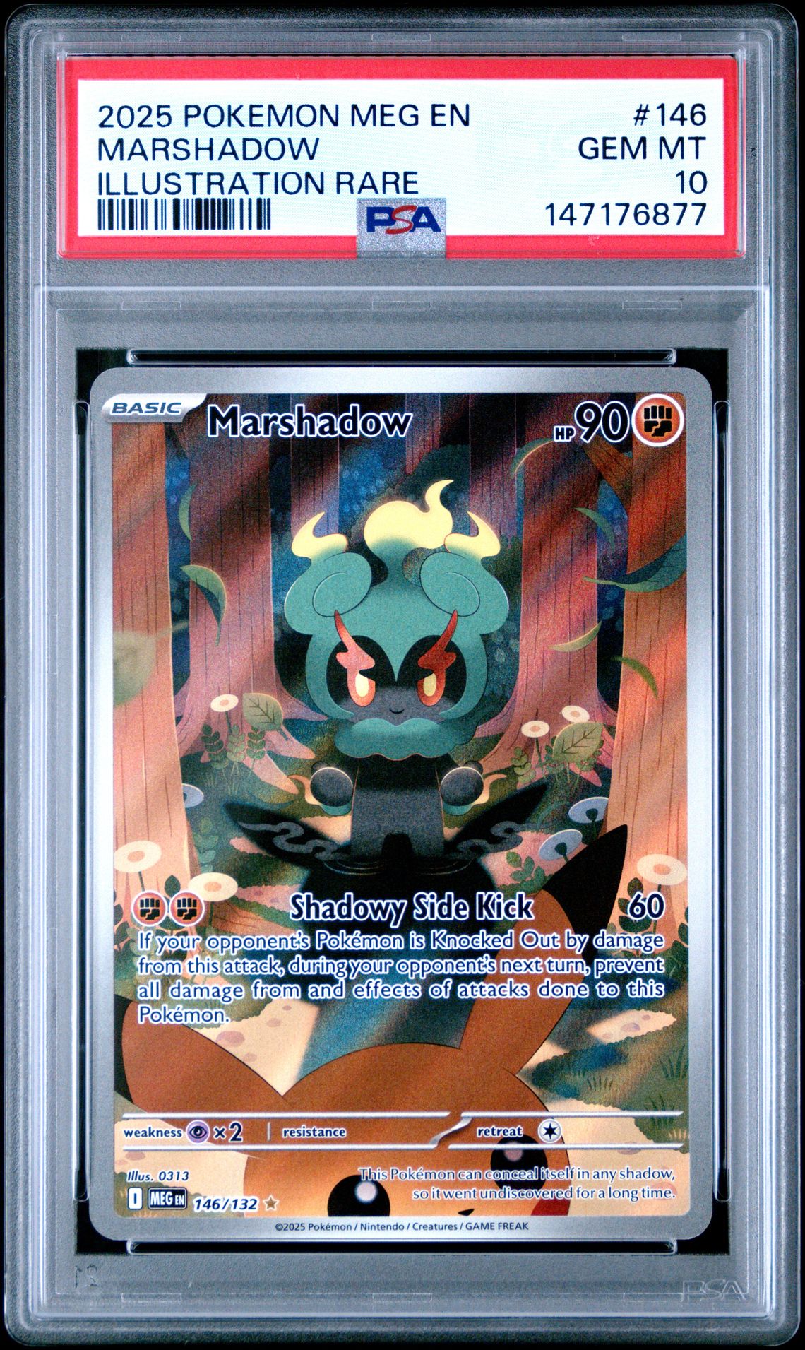 2025 Pokemon Meg En-Mega Evolution Marshadow #146 (Illustration Rare) Gem Mt 10 front