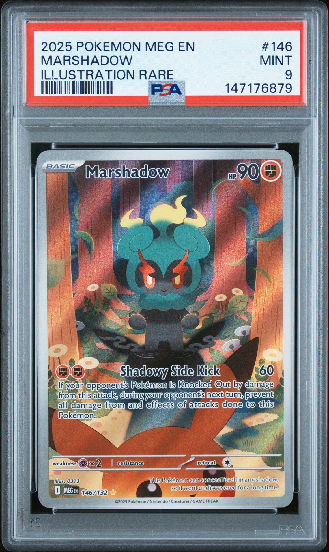 2025 Pokemon Meg En-Mega Evolution Marshadow #146 (Illustration Rare) Mint 9 front
