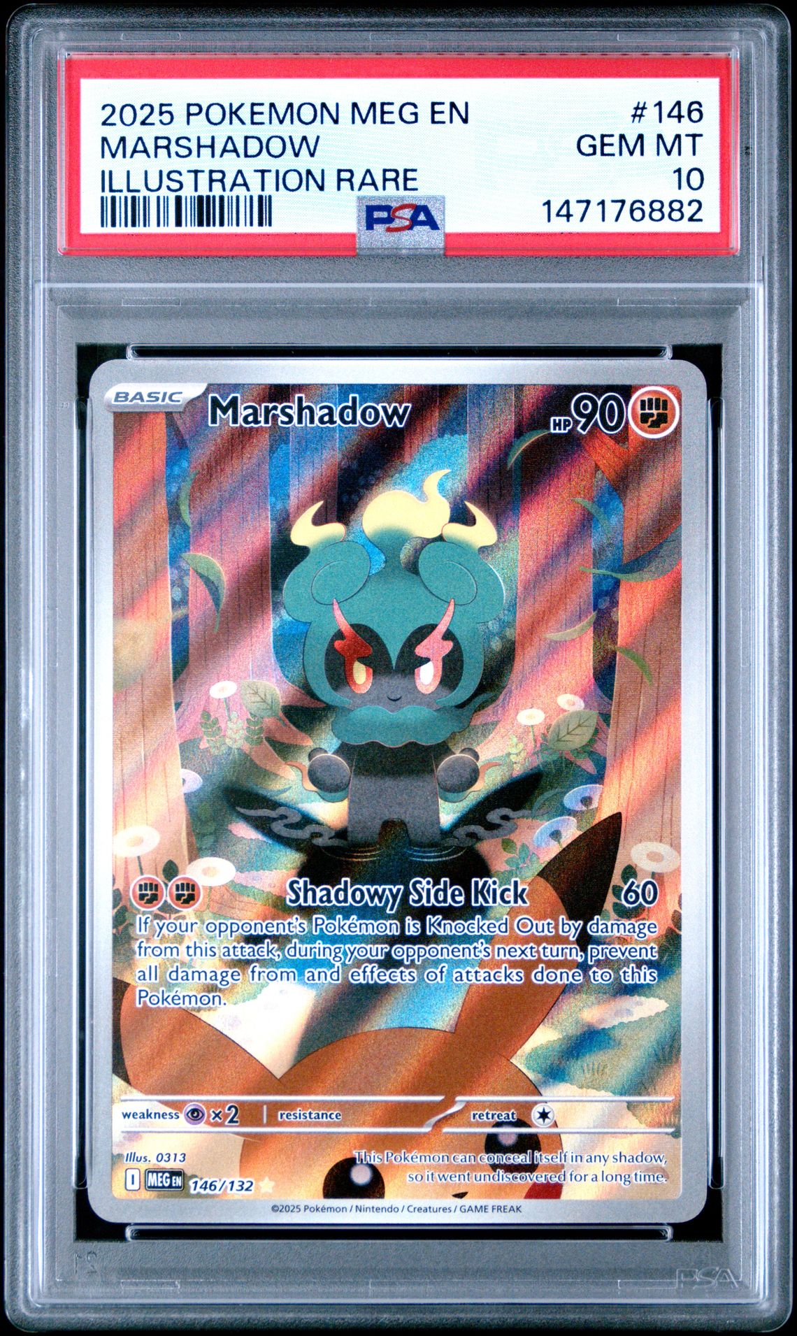 2025 Pokemon Meg En-Mega Evolution Marshadow #146 (Illustration Rare) Gem Mt 10 front