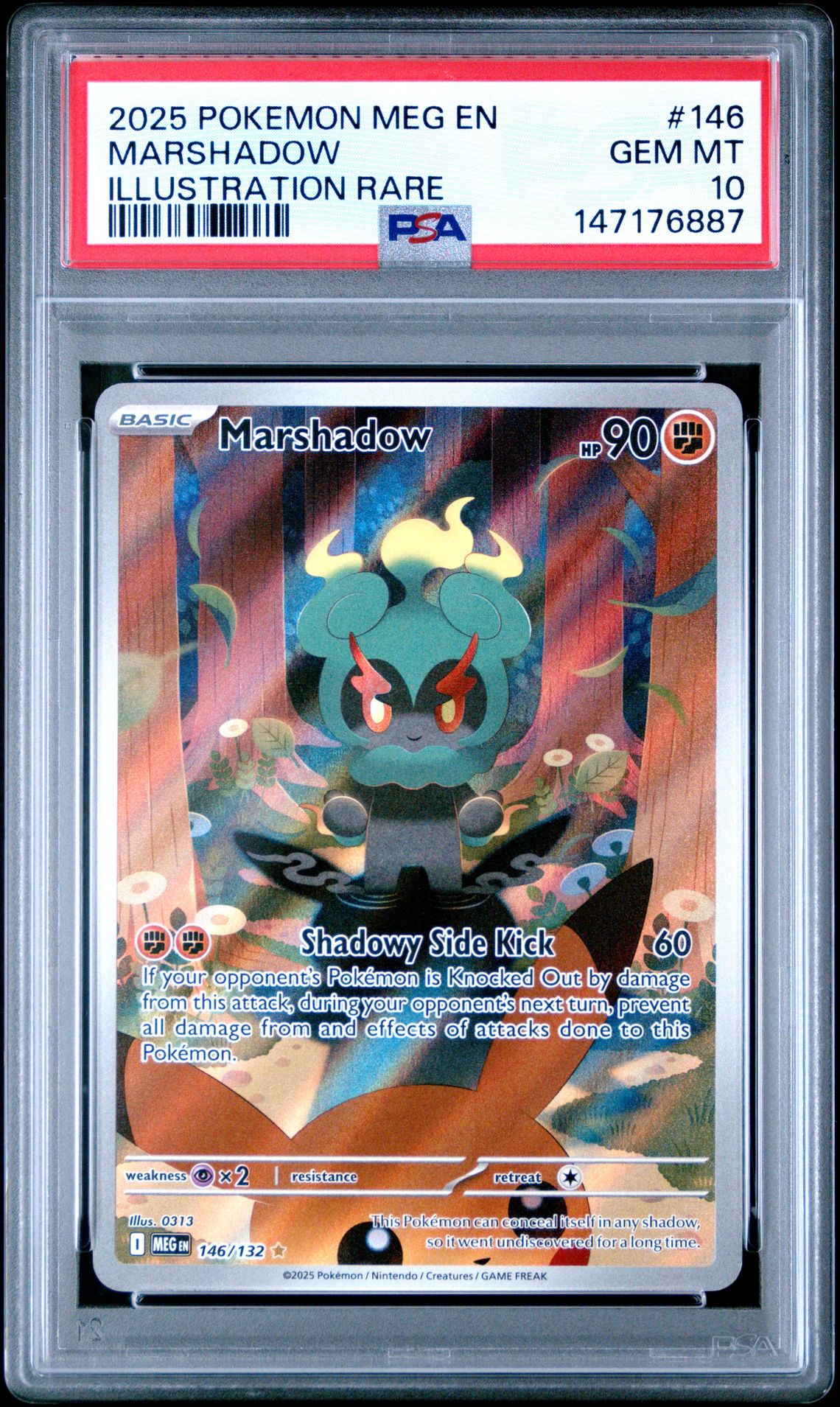 2025 Pokemon Meg En-Mega Evolution Marshadow #146 (Illustration Rare) Gem Mt 10 front