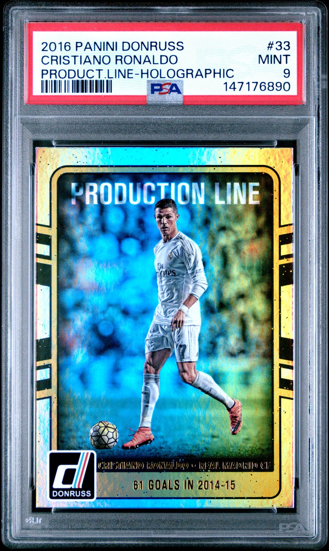 2016 Panini Donruss Production Line Cristiano Ronaldo #33 (Product.line-Holographic) Mint 9 front