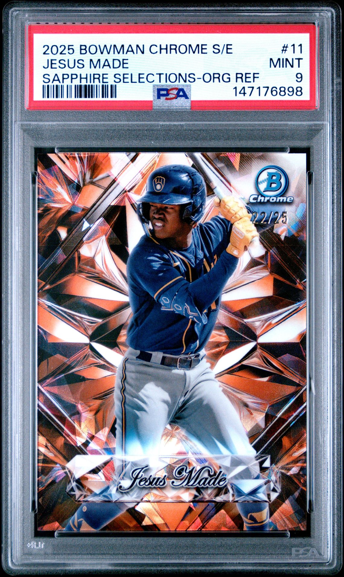 2025 Bowman Chrome Sapphire Edition Sapphire Selections Jesus Made #11 (Sapphire Selections-Org Ref) Mint 9 front