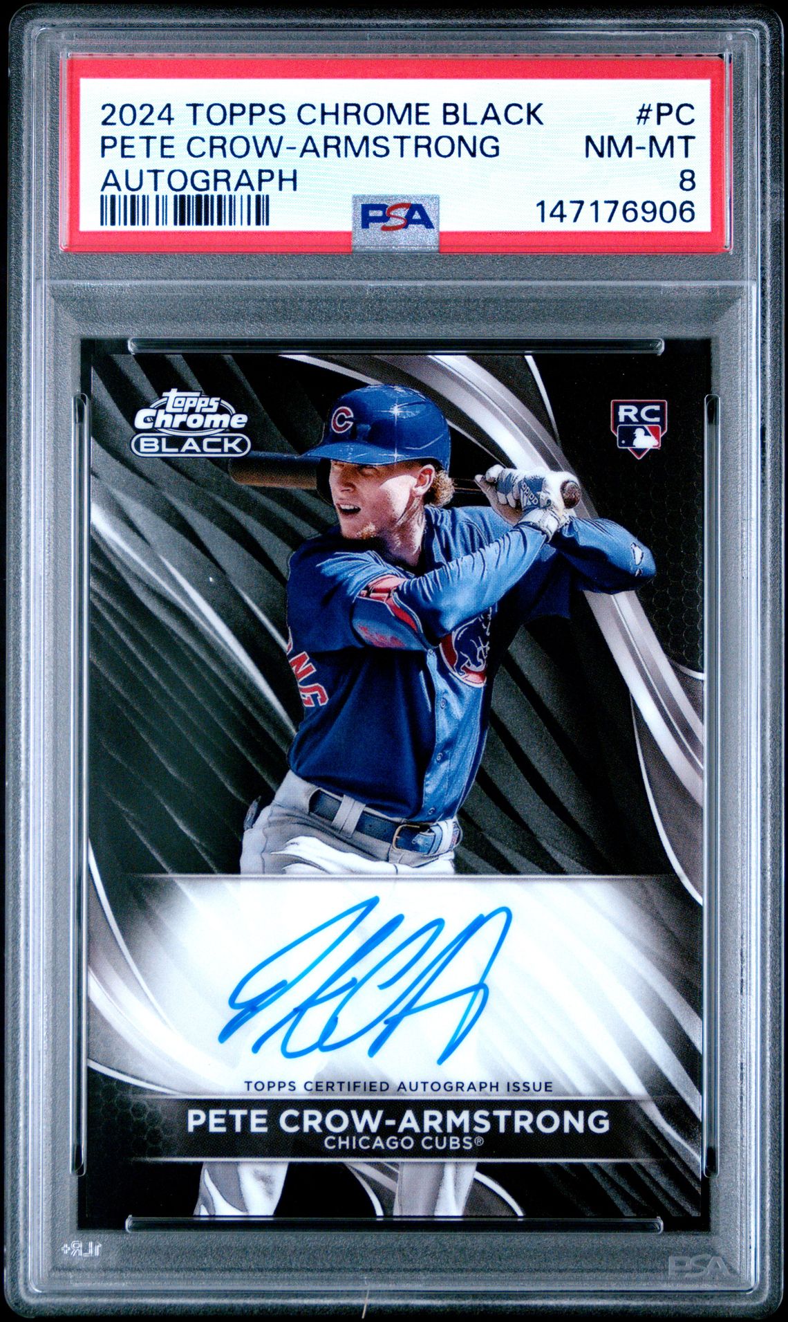 2024 Topps Chrome Black Autographs Pete Crow-Armstrong #Pc Nm-Mt 8 front