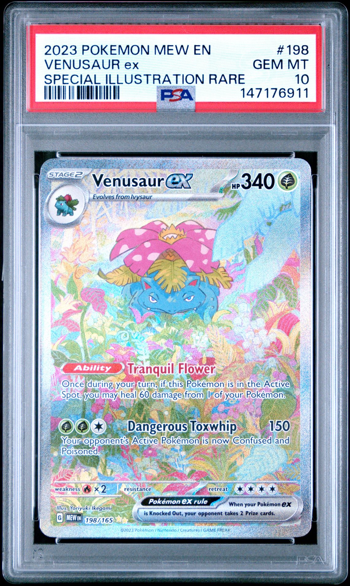 2023 Pokemon Mew En-151 Venusaur Ex #198 (Special Illustration Rare) Gem Mt 10 front
