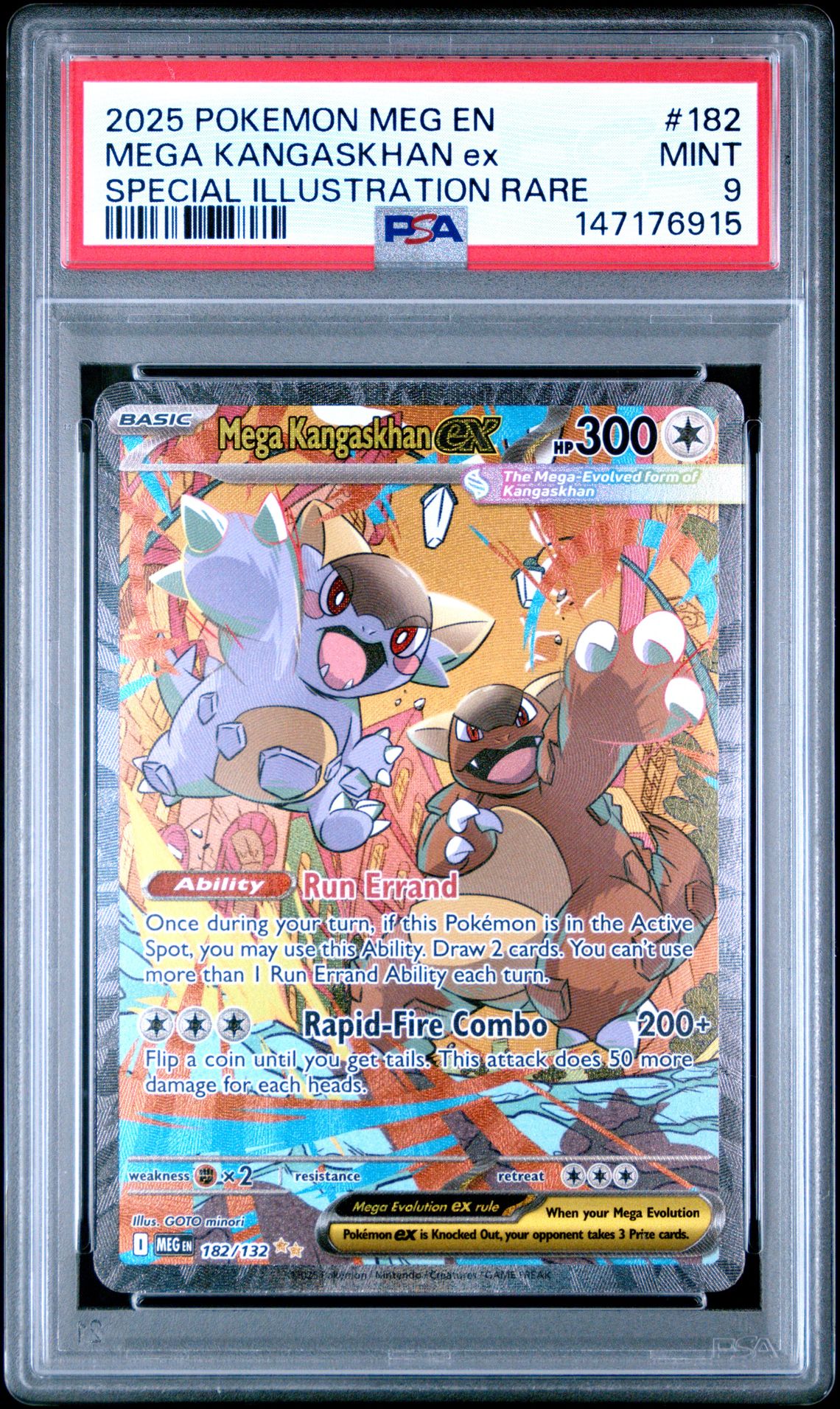 2025 Pokemon Meg En-Mega Evolution Mega Kangaskhan Ex #182 (Special Illustration Rare) Mint 9 front