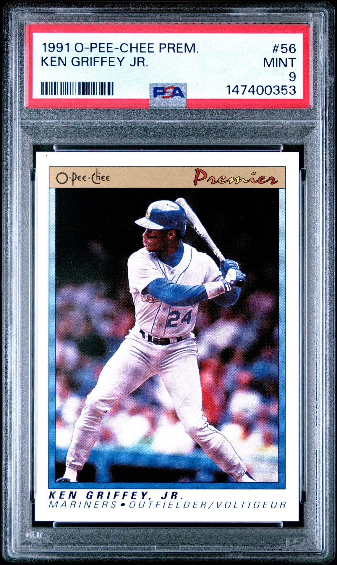1991 O-Pee-Chee Premier Ken Griffey Jr. #56 Mint 9 front
