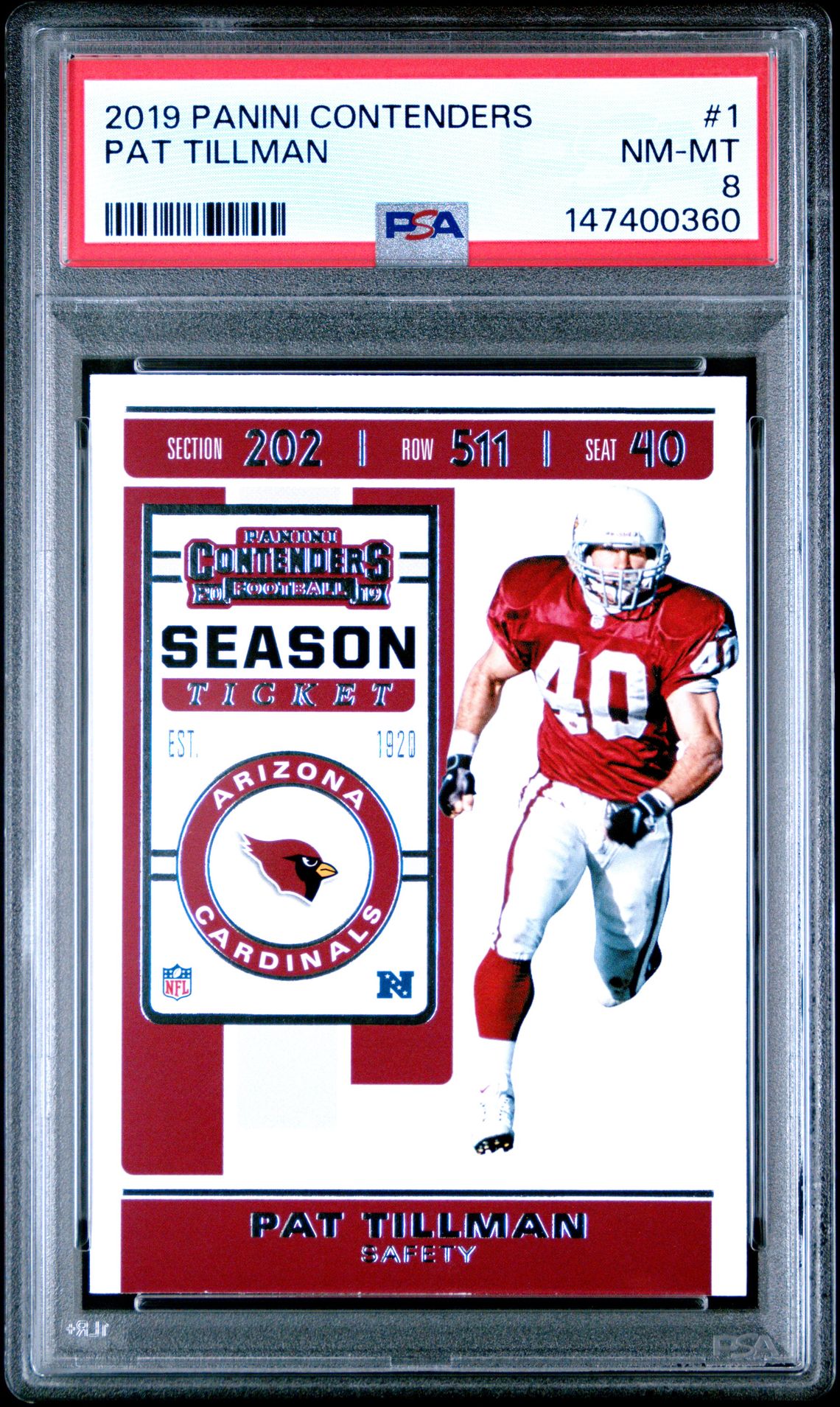 2019 Panini Contenders Pat Tillman #1 Nm-Mt 8 front