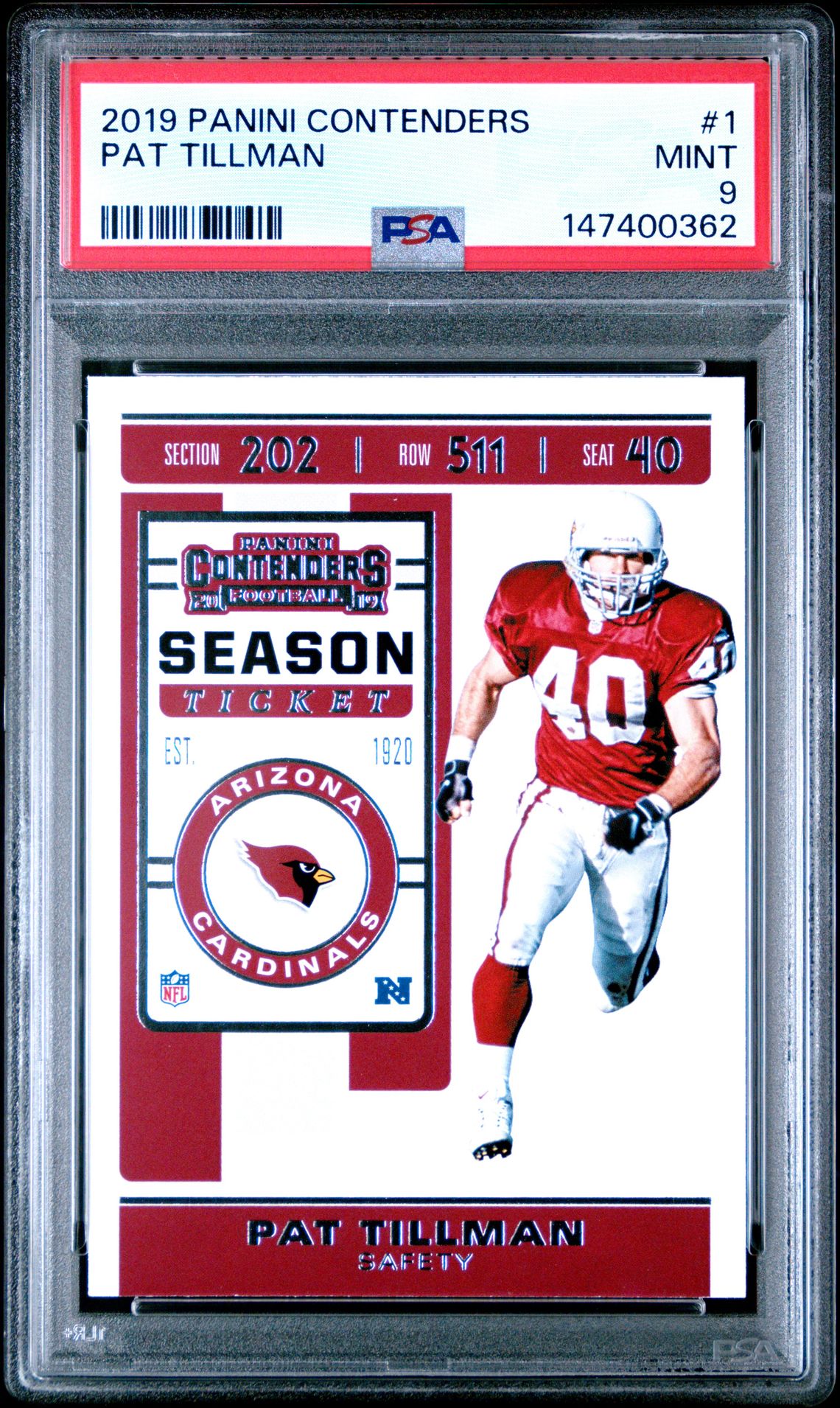 2019 Panini Contenders Pat Tillman #1 Mint 9 front