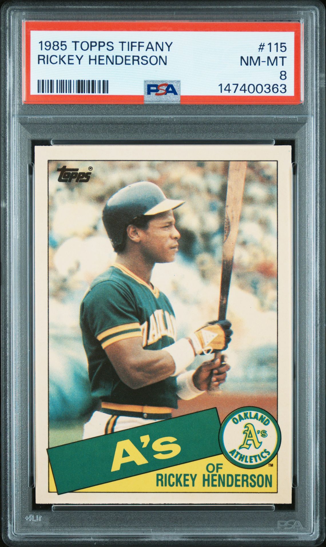 1985 Topps Tiffany Rickey Henderson #115 Nm-Mt 8 front